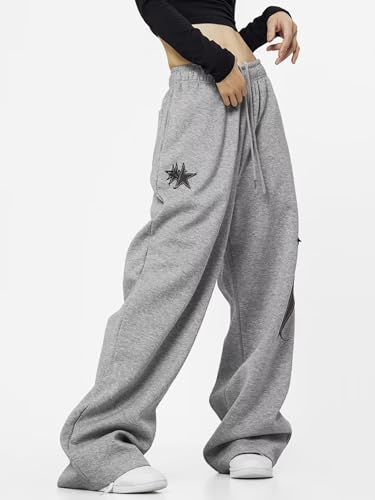 OCUH Star Pants Y2k Sweatpants Drawstring Elastic Waist Baggy Loose Straight Leg Trousers Casual Streetwear3
