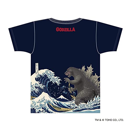 Godzilla T-Shirt Thirty-six Views of Mt. Fuji Hokusai White3