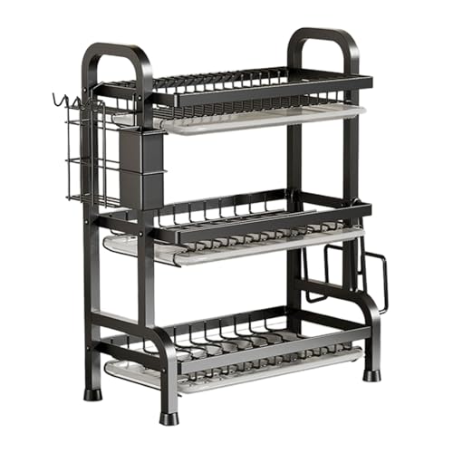 Generico Scaffale per lavello: organizer per rubinetti, porta spugne, scaffali per armadietti |, stabile stendibiancheria da cucina, organizer per spazzole e spugne, design robusto e compatto, faci