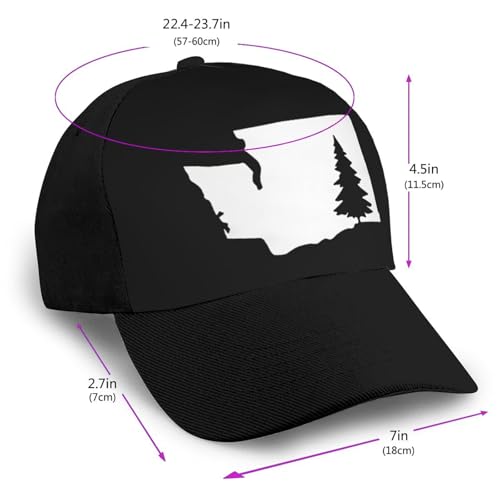 Washington State Tree Bonnets Curved Brim Mesh Baseball Cap Casual Sun Hat Unisex2
