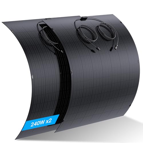 BLZLDD 480W Flexible Solarpanel, 2x 240W Solarmodul, IP67 Wasserdicht Photovoltaik, Solar Panel für Wohnmobil, Balkonkraftwerk, Camping, Boot