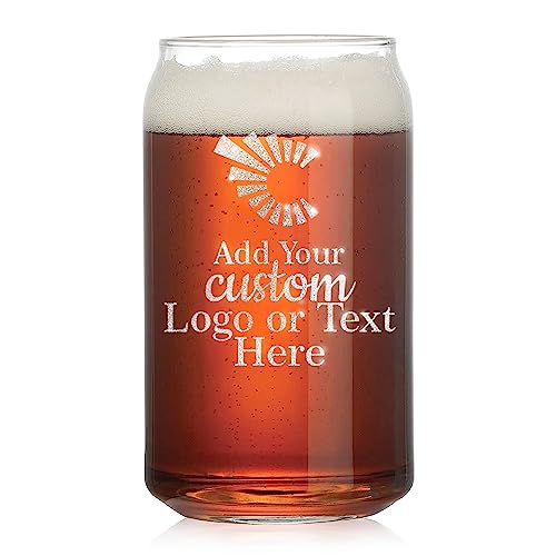 Personalized Beer Can Glass with your Photo, Logo or Text -Custom Beer Can, Fun Gift for Birthdays, Best Friend, Graduation, Groomsman (Beer Can, Custom Design)