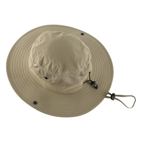 Image of Home Prefer UPF50+ Mens Sun Hat Wide Brim Womens UV Protection Beach Bucket Hat for Fishing Hiking Snap Up Cowboy Hat