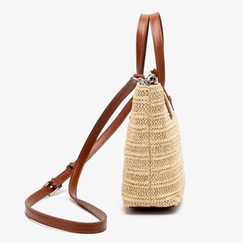 Bolso de playa de verano de paja para mujer miniatura 7