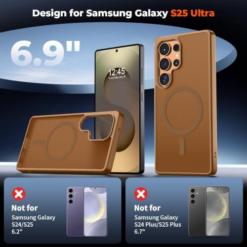 Image of AIBEX Back Cover for Samsung Galaxy S25 Ultra| Slim Case with Wireless Charging Support | Anti-Scratch, Shockproof, Anti-Fingerprint & Lightweight Military-Grade Protective Cover - Brown