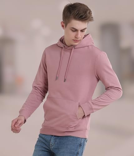 Image of TURMS Anti Stain Men's Hoodie | Anti Odor Water Repellent | Cotton Blend Casual Travel Edition Hooded Sweatshirt | Winter Wear Pullover