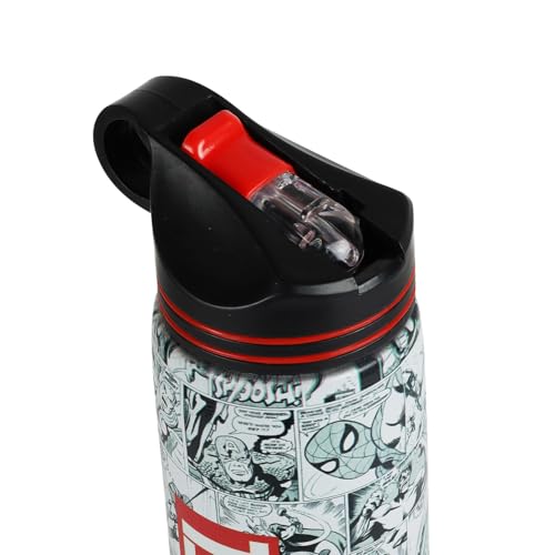 Image of Marvel Official Comic Edition Stainless Steel Water Bottle | 750ml Leakproof BPA-Free Sipper Bottle with Bold Logo & Comic Print | Gym, Office, School & Travel