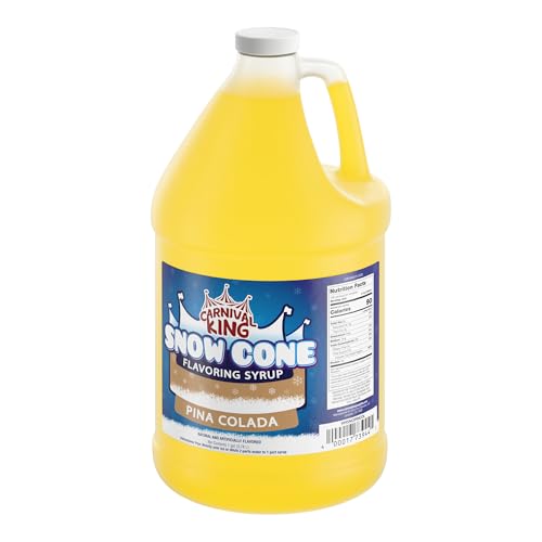 Carnival King Snow Cone Syrup 1 Gallon - Delicious Shaved Ice Flavoring for Slushy Machines &amp; Parties (Pina Colada)