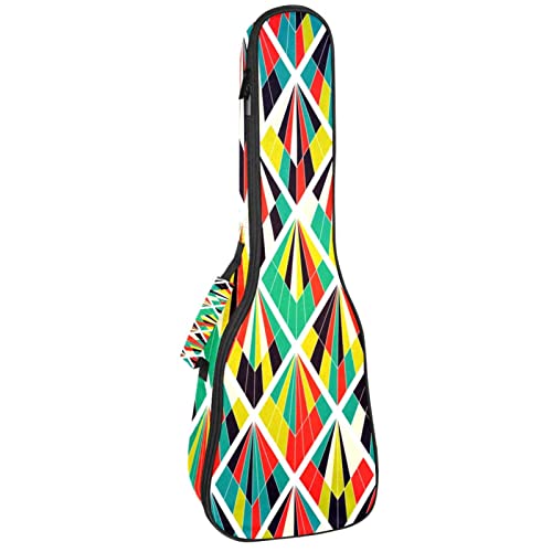 Housse ukulélé concert et soprano robuste sac rembourré 10mm à motif géométrique