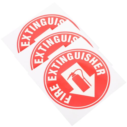 NUOBESTY Lot de 3 Autocollants Extincteur Ronds 45 Pouces Auto-Adhésifs Résistants à L'Eau Anti-Rayures et Anti-Décoloration Panneau de Signalisation de Sécurité pour Bureau et Lieux