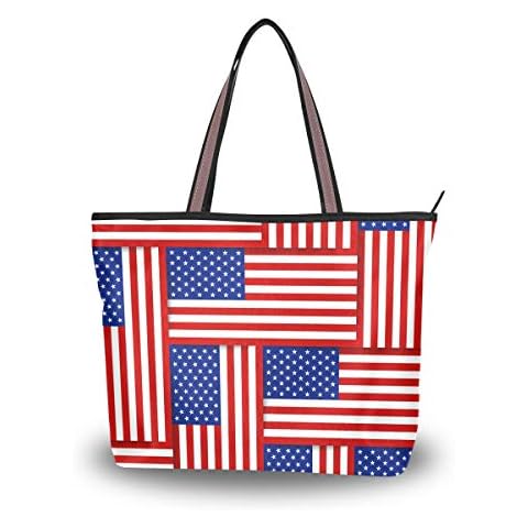 Bolso de mano Rootti con diseño de bandera americana a cuadros Cover
