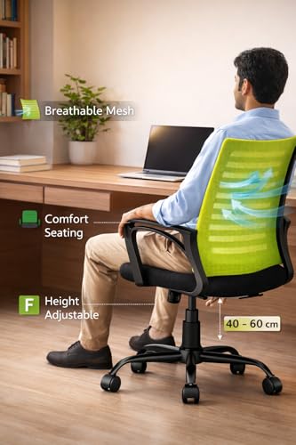 Image of Ergonomic 360 Swivel Office Chair for Home & Office Work with Back Support |Tilting & Height Adjustable Mechanism | Revolving Computer Chair for Home Study Use | Gaming Style Boss Chair