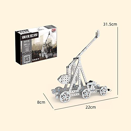 Zestaw budowy modelu trebusza mechanicznego 3D, 580 elementów, stal nierdzewna, przekładnia, pojazd grawitacyjny, metalowa zabawka dzieci