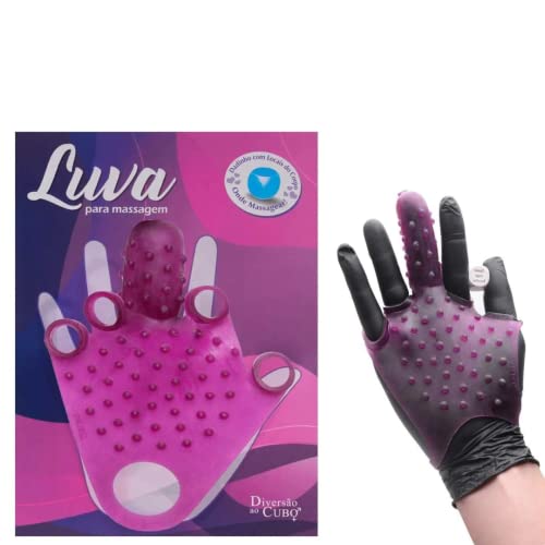 Luva de Silicone Com Dedeira Massageadora Dado Diversão ao Cubo