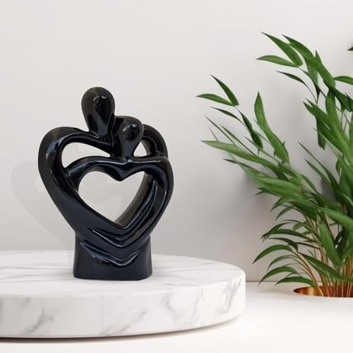 Image of Xtore Passionate Romantic Couple Ceramic Statue for Home Decor (Pack of 1, Black)