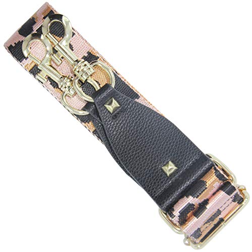 Image of Duwi Wide Purse Strap Multicolor Striped Guitar Style Strap Adjustable Canvas Crossbody Bag Strap