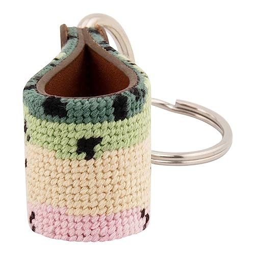 Image of Leather Hand-Stitched Needlepoint Key Fob or Key Chain