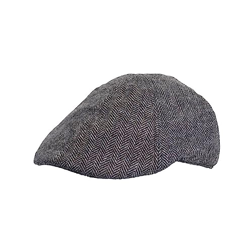 Casquette plate en laine Walker & Hawkes grise taille M 58cm unisexe à 6 pans