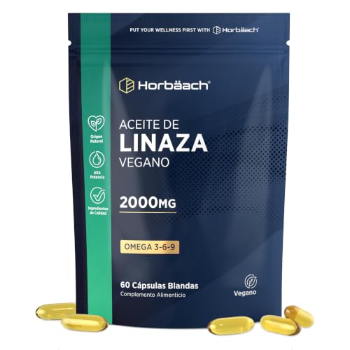 Aceite de Linaza 2000mg Vegano - Omega 3 6 9 Prensado en Frío