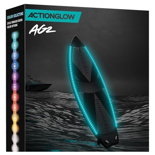 ActionGlow LED Wakesurf Lighting System (AG2) | 7 Color Modes, 100% Waterproof, Super Bright, Visible from Over a Half Mile, Easy 5 Minute Install