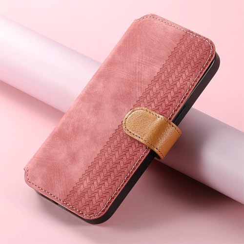 Housse Samsung S25 Edge rose antichoc avec rabat portefeuille et bracelet