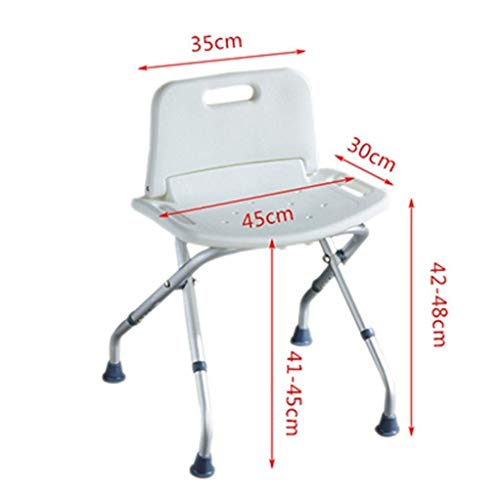 Silla de ducha ajustable y taburete de baño plegable para ancianos 3