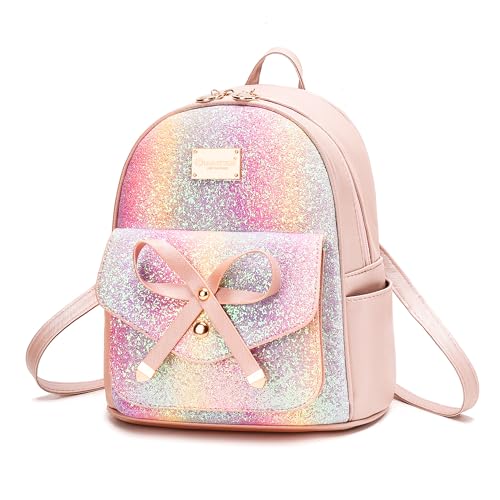Image of I IHAYNER Girls Bowknot Cute Leather Backpack Mini Backpack Purse for Women