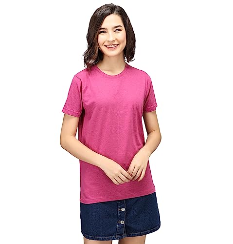 Image of Sleepynuts Women Boyfriend Plain Round Neck Half Sleeve T-Shirt