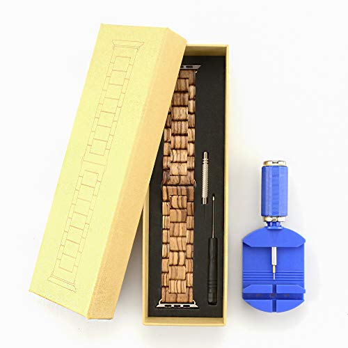 Correa de madera para reloj 38mm 40mm 41mm compatible iWatch miniatura 6