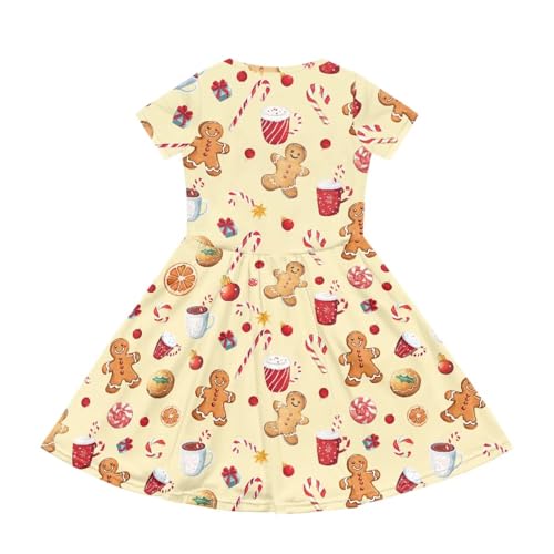 Image of Short Sleeve Dress for Girls with Pockets Cute Toddler Girl Clothes Summer 2-12