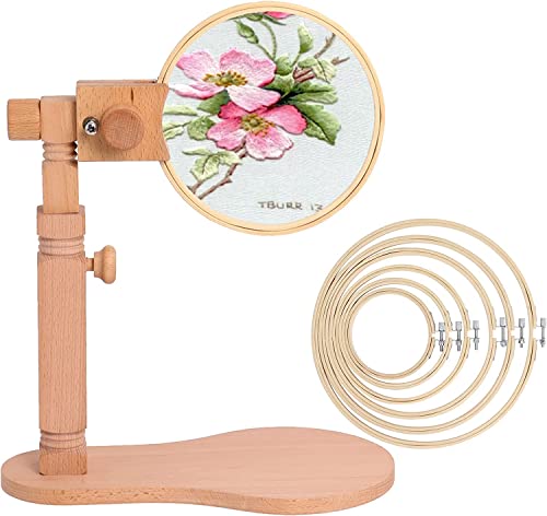Support pour Point de Croix en Bois avec Tambour à Broder de Tailles Différentes, Support de...