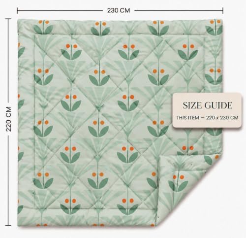 Image of HOMEKART 220 GSM Reversible Microfiber AC Comforter /Duvets for Mild Winter | All Season King Size 3 Layered Quilted Blanket for Double Bed (220 cm x 240 cm,Dark Green