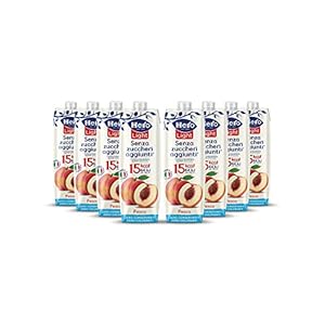 Hero Light bevanda di frutta gusto Pesca, 8 bottiglie da 1L, succo di frutta con pochissime calorie per porzione, senza zuccheri aggiunti, zero conservanti, zero coloranti – 8000 ml