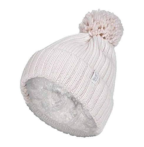 Bonnet hiver chaud femme HEAT HOLDERS tricot fantaisie à gros pompon anti-froid