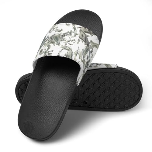 100 Dollar Flying Bills PVC Slippers Sandals for Women Men Open Toe Soft Cushioned Non-Slip Sandal for Indoor Outdoor4