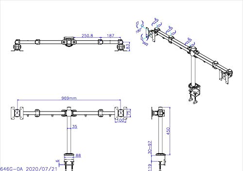 Image of Rife Heavy-Duty Dual Monitor Stand, Up to 32 inch Screens, Max VESA 100x100mm, Max Load 12kg, Sleek Black Design, Ideal for Home & Office Use