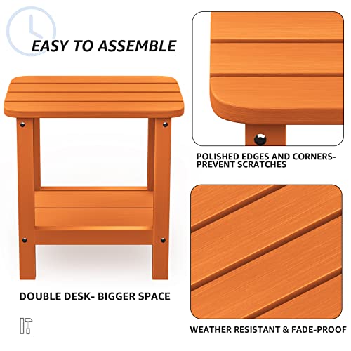 Serwall Adirondack Table Outdoor Side Table- Orange #TOP4