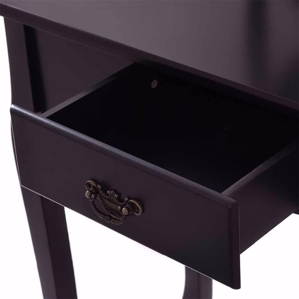 Black and White Dresser Wooden Makeup Dresser Stool Set Bedroom Dresser with Swivel and Stool (Color : E, Size : 29.5"X15.7"X52.8") (D 29.5"X15.7"X52.8")