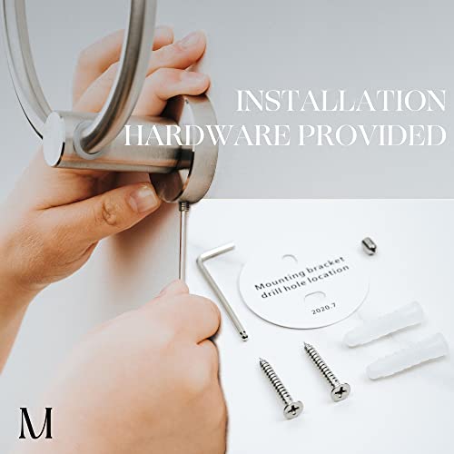 Image of Marmolux Acc Brushed Towel Ring for Bathroom - Hand Towel Holder for Bathroom Wall - SUS304 Stainless Steel Bathroom Towel Rack Hardware Set.