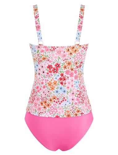 Image of ZAFUL Tankini Swimsuits for Women Tummy Control High Waisted Twist Front Ruched Two Piece Bathing Suit