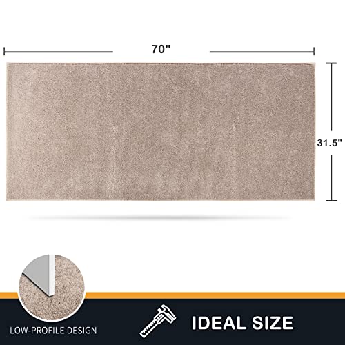 PURRUGS Dirt Trapping Door Mat 31.5" x 70", Non-Slip Machine Washable Entry Rug, Shoe Scraper, Dog Doormat, Super Absorbent Welcome Mat for Front & Back Door, Muddy Shoes & Paws, Taupe