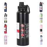 Garrafa de agua termica gelada 800ml em aço inox antivazamento com