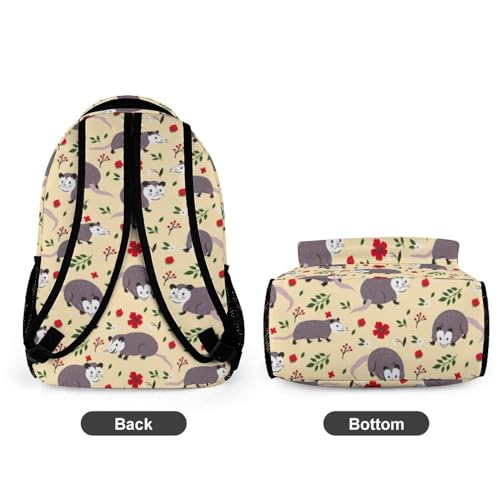Opossum School Backpack for Kids Girls Boys, 16 Inch Opossums Bookbag, School Backpack for Students Children 6