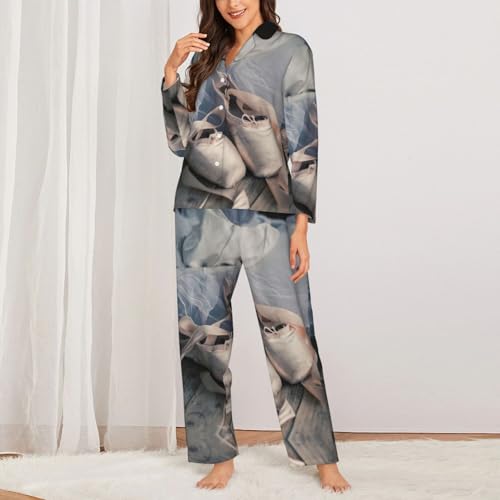 Pyjama imprimé chaussures de ballet ensemble manches longues coupe douce - 3