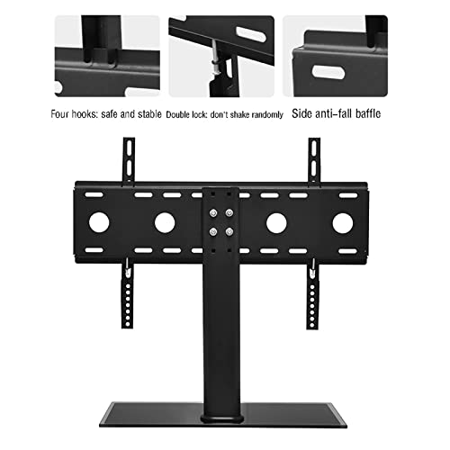Support TV universel de table noir haut de gamme équipé d'une base avec triple protection solide