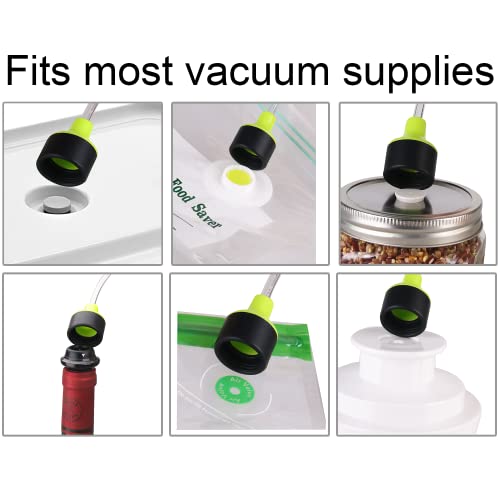 vacuum seal mason jar lids for FoodSaver Vacuum Sealer, Vacuum Seal Lid for 2.76 in Mason Jar,6 set regular mouth vacuum stainless Steel Lids for Food Storage +Accessory Hose - Thumbnail 5