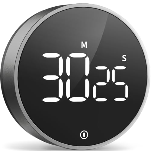 Image of VOCOO Digital Kitchen Timer - Magnetic Countdown Countup Timer with Large LED Display Volume Adjustable, Easy for Cooking and for Seniors and Kids to Use (Space Grey)