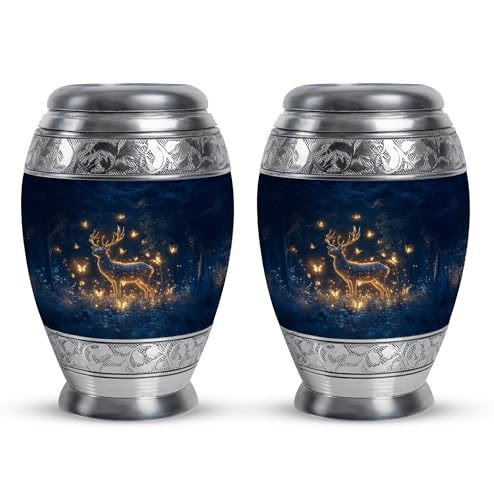 Image of Deer Urn - Unique Mini Cremation Urn for Ashes for Men - Keepsake Burial Urns - 3 Inch Set of 2