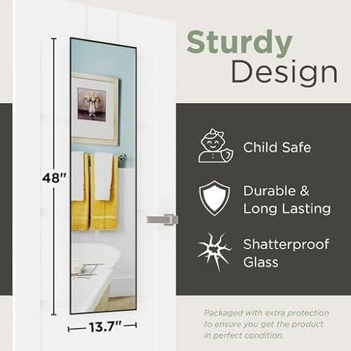 Mirrotek MTG Over The Door Mirror Full Length 13.7 Inch X 48 Inch thumb #1