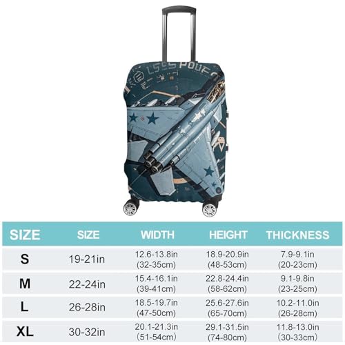 Air Force Fighter Jet Luggage Cover Elastic Suitcase Protector Case Anti-Scratch Washable Baggage Covers Protector For Traveling, Aircraft Consignment XL2